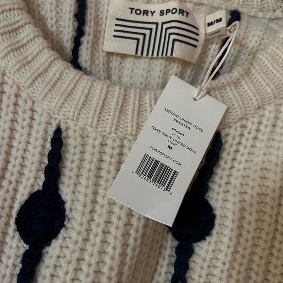 NWT Tory Burch Sport Merino Wool Dot Sweater - Picture 8 of 10